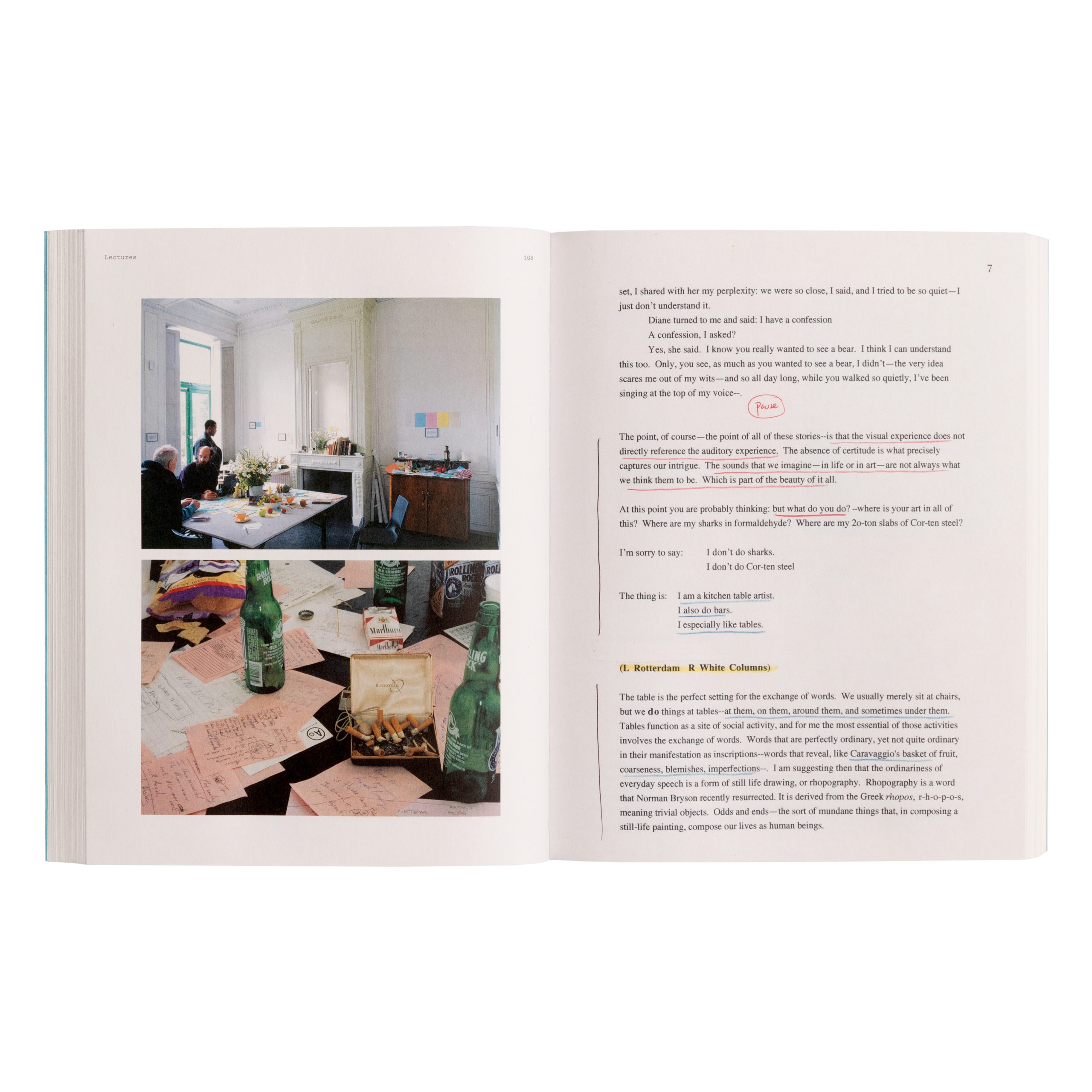 Two-page spread, featuring an excerpt from "Blah Blah Blah"